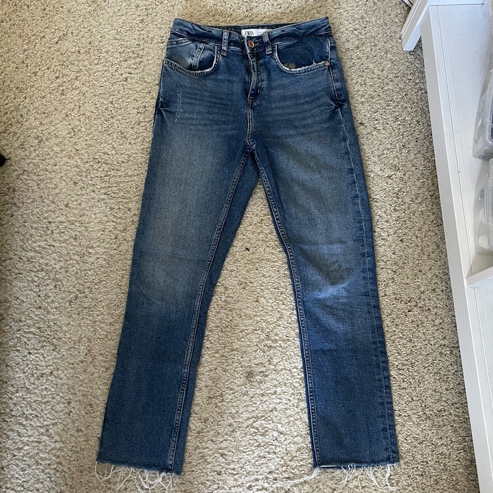 Zara slim jeans raw hem